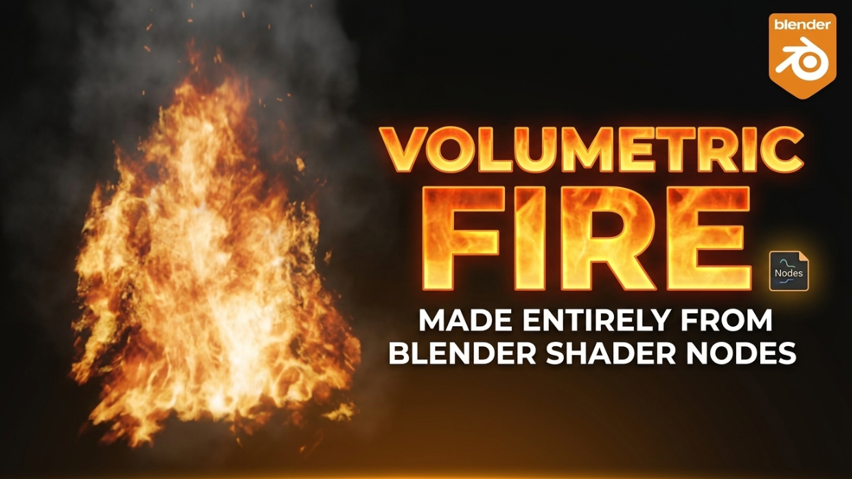 Volumetric Fire Made Entirely From Blender Shader Nodes