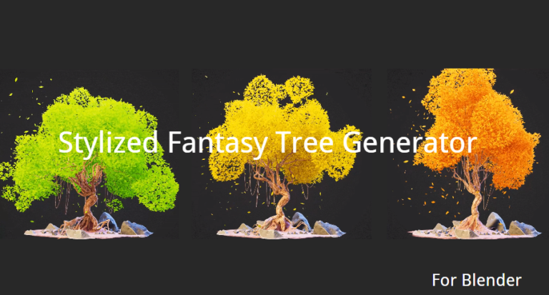 Stylized fantasy tree generator with Geometry Nodes