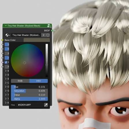 Arcane Style Hair Shader free by tinkynocky Blender