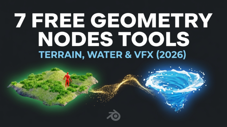 7 Free Blender Geometry Nodes Tools for Terrain, Water & VFX (2026)