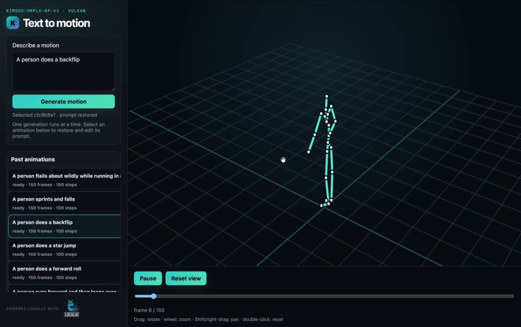 kimodo.cpp — Text-to-Motion Animation Running Locally in C++