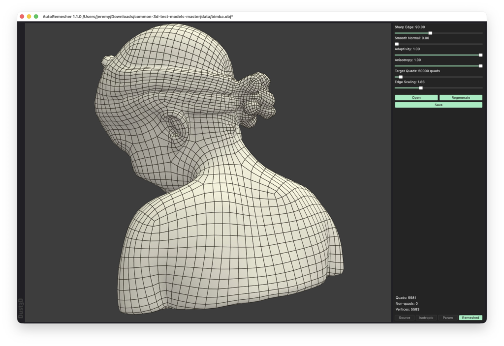 AutoRemesher 1.1 Is Out — Open-Source Tool With Better Quad Remeshing And UVs