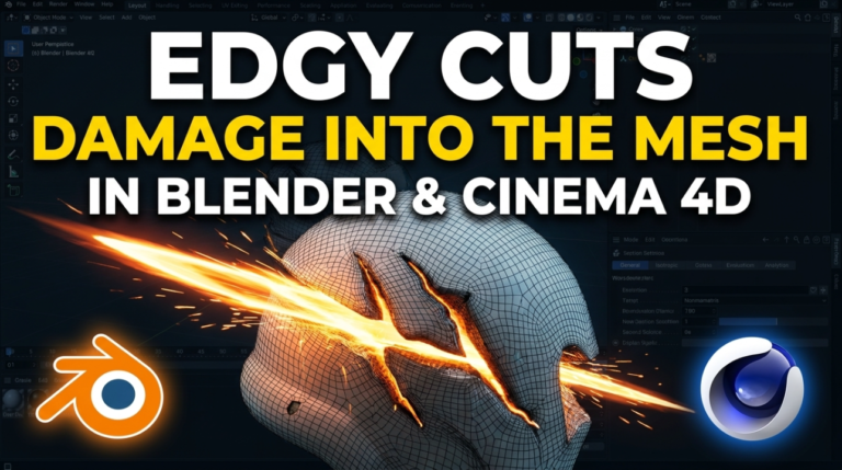 EDGY Cuts Damage Into the Mesh in Blender and Cinema 4D