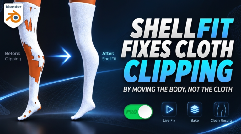 ShellFit Fixes Cloth Clipping in Blender by Moving the Body, Not the Cloth